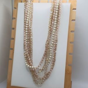 LOVELY 6 STRAND 23 INCH BEDED NECKLACE